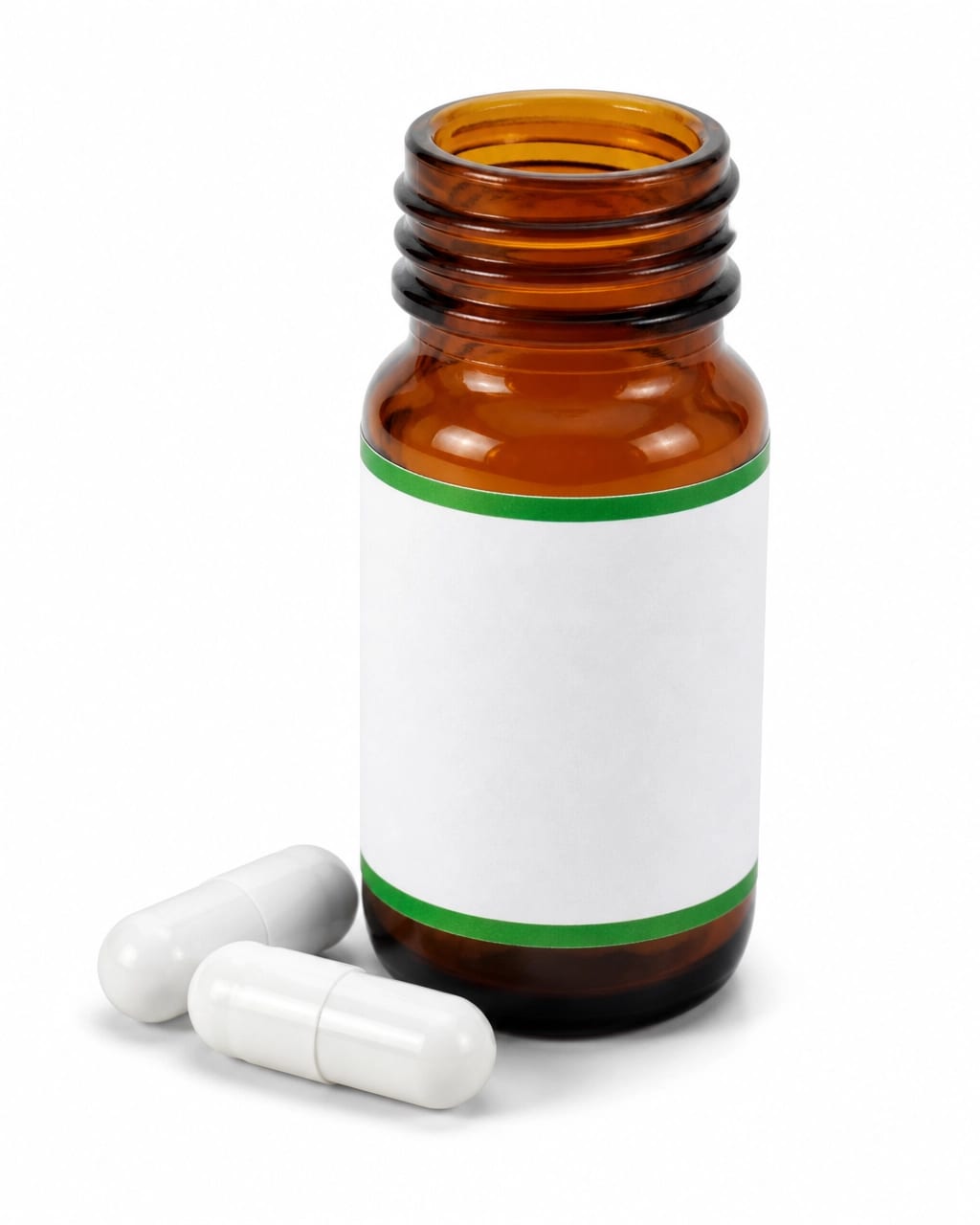 CMS 121 bottle and capsules presented as a clean research product