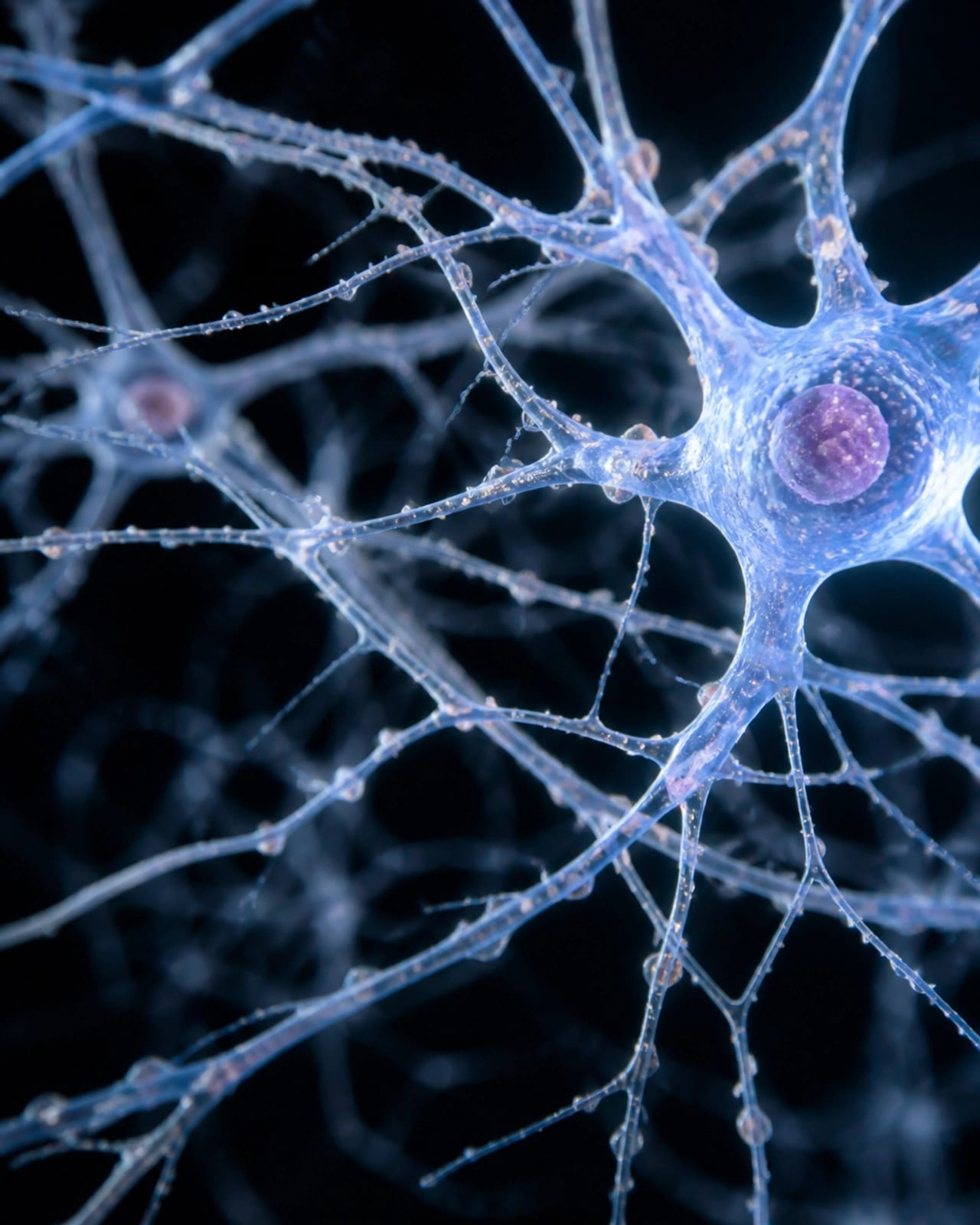 Macro photography showing the intricate and delicate structure of nerve fibers, highlighting the focus of ARA-290's repair mechanism.