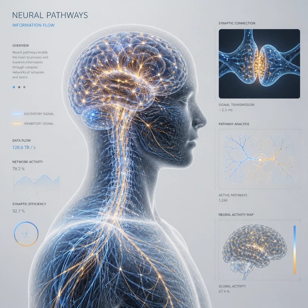 A high-tech visualization of neural pathways representing memory retention and synaptic data flow