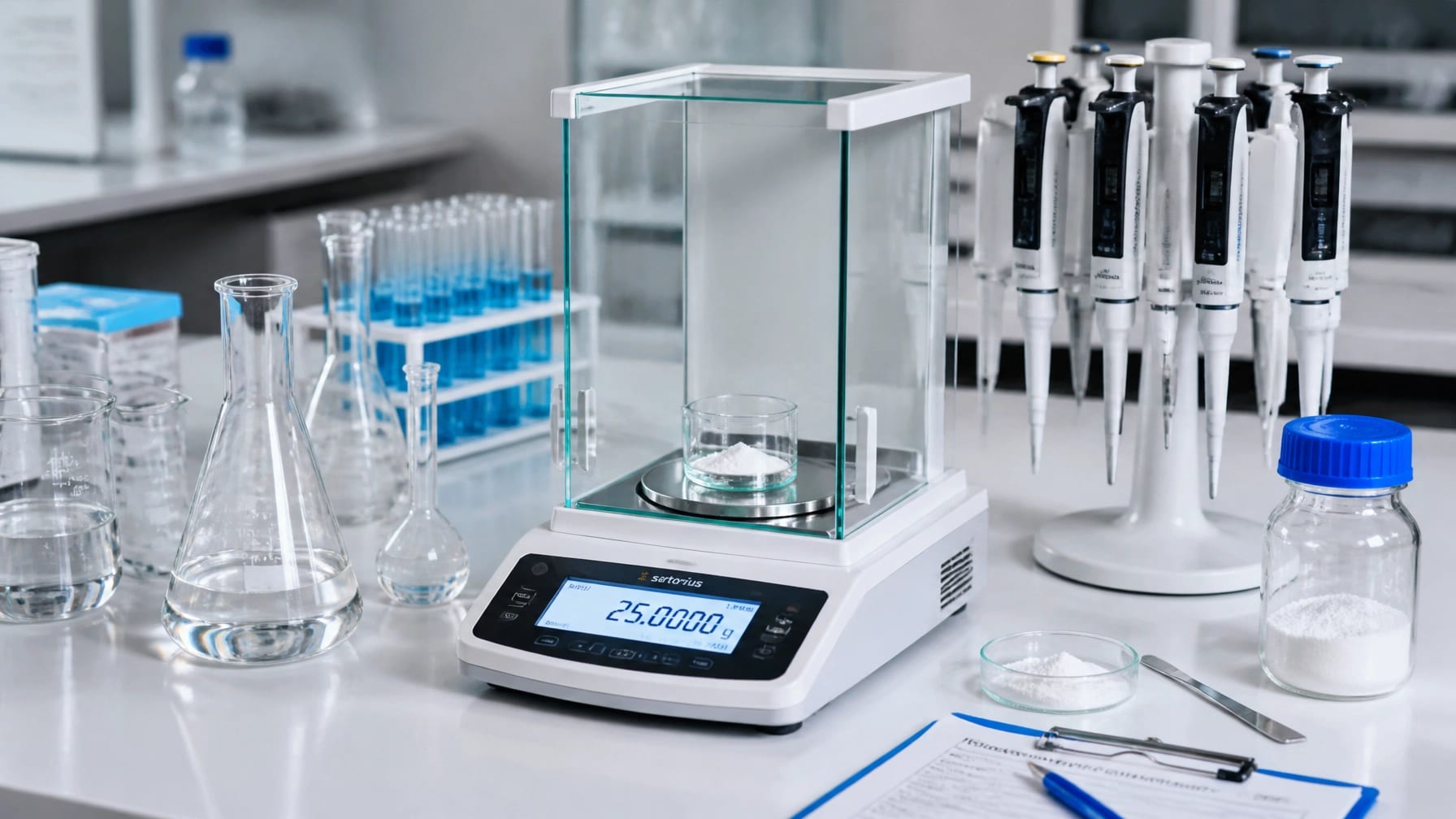Scientific laboratory research gear and micro-pipettes