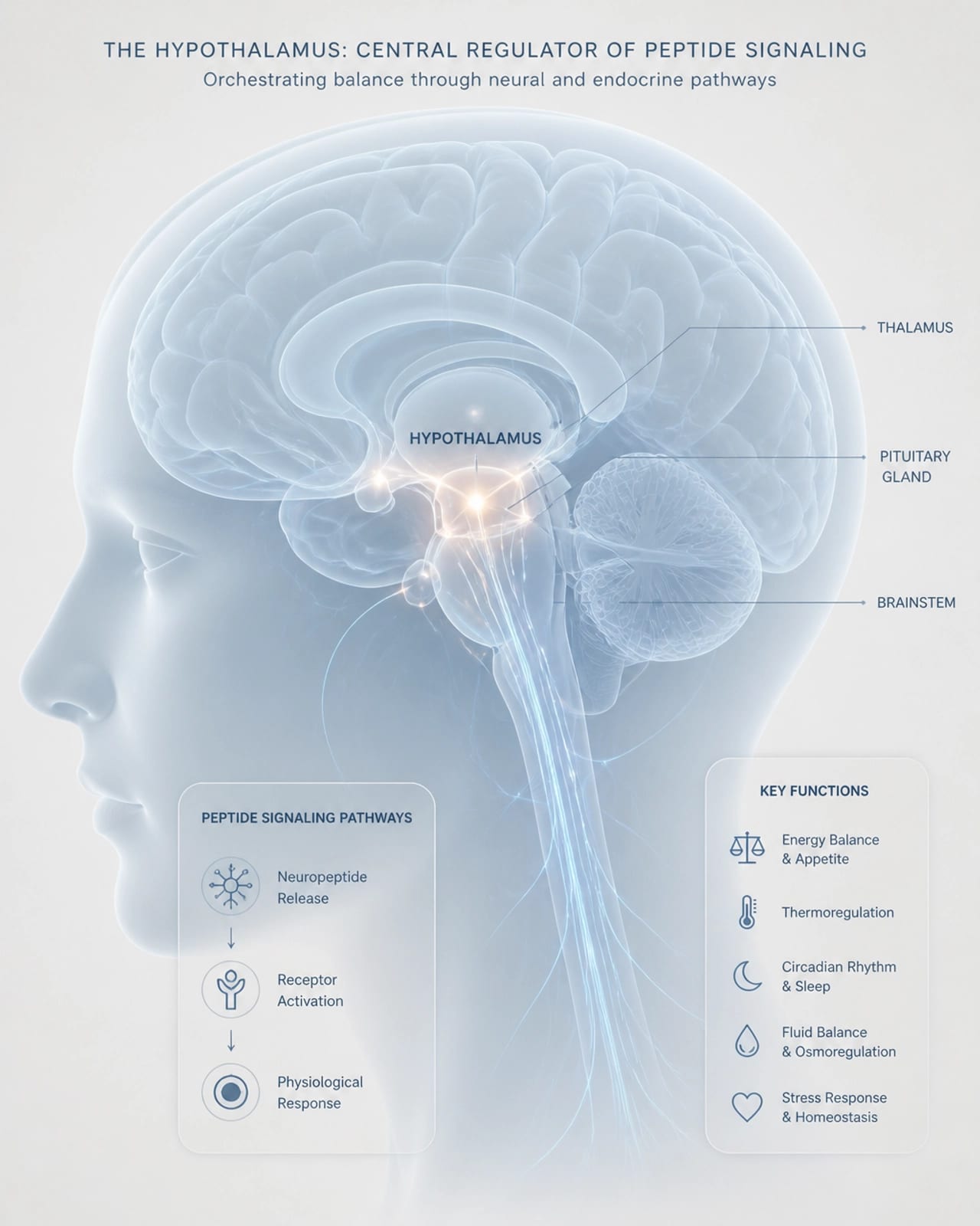 Abstract representation of neural pathways in the hypothalamus