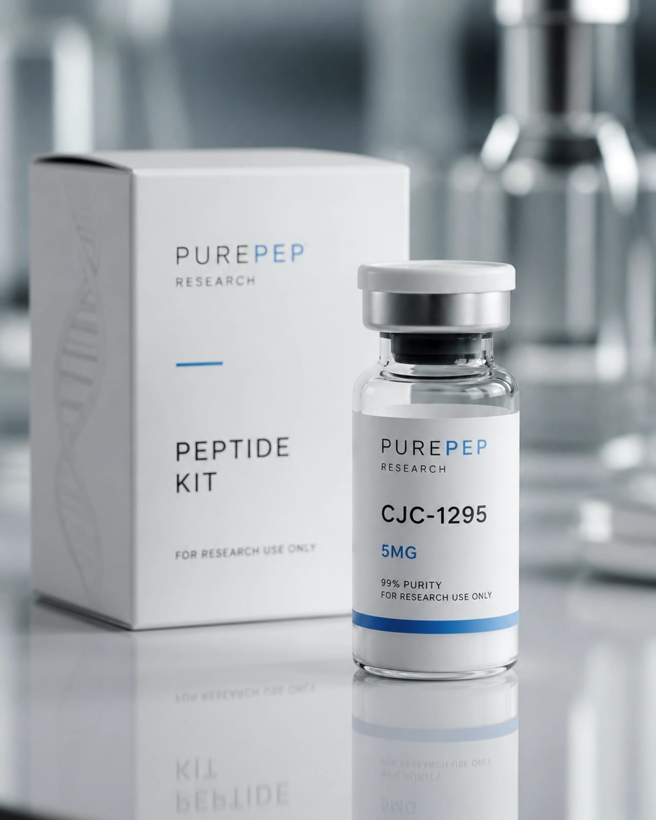 Macro shot of a high-end peptide kit in a clinical setting