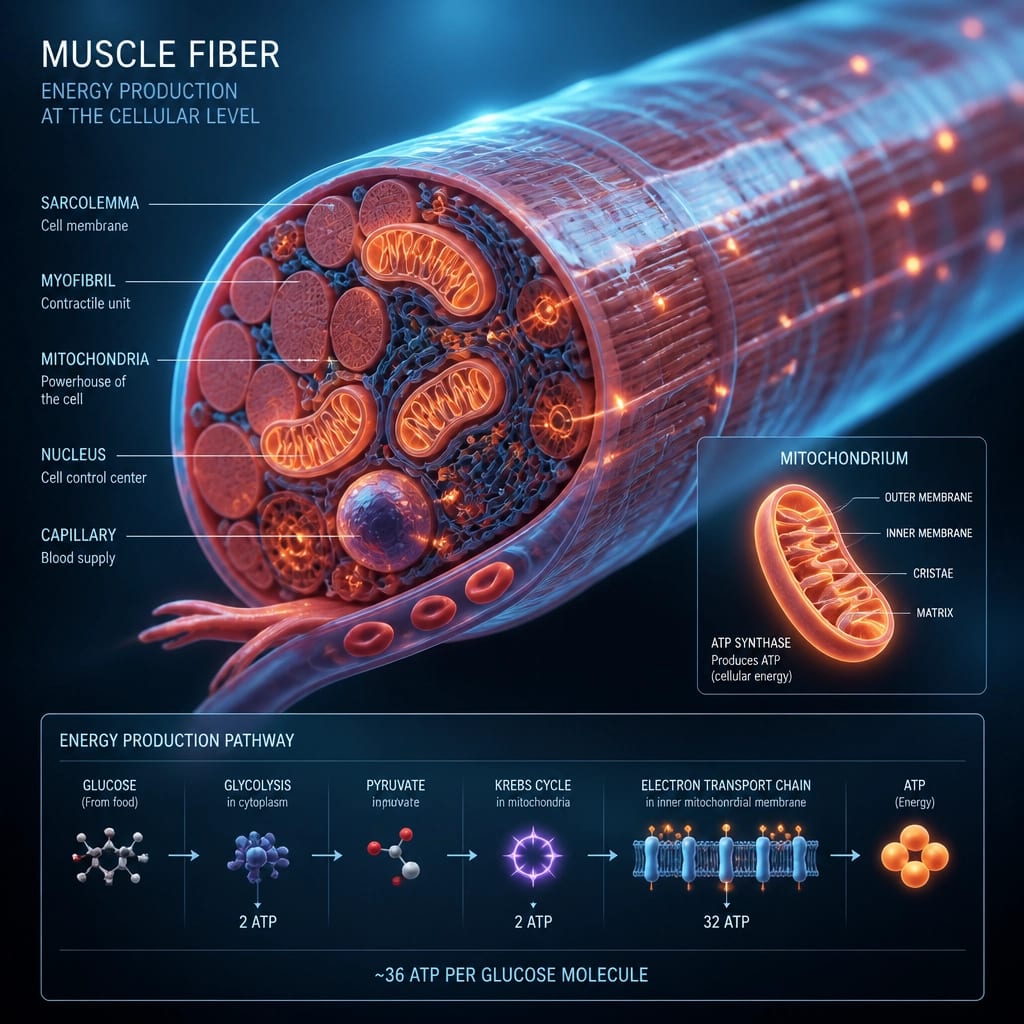High-tech visualization of muscle energy and mitochondrial activity