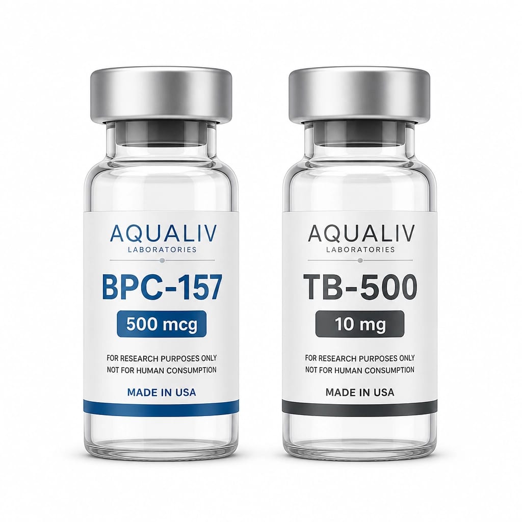 Two clear medical vials with silver caps on a white background