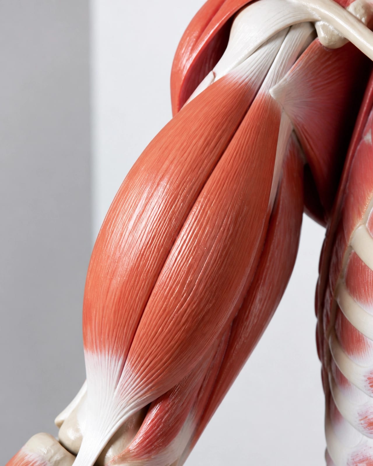 Anatomical render of muscle fibers showing detailed texture and structure