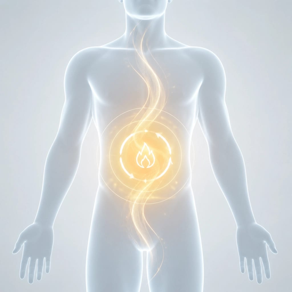 Metabolic health silhouette showing energy flow
