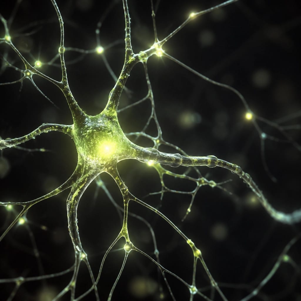 Glowing Neuron representing Dopamine Activity