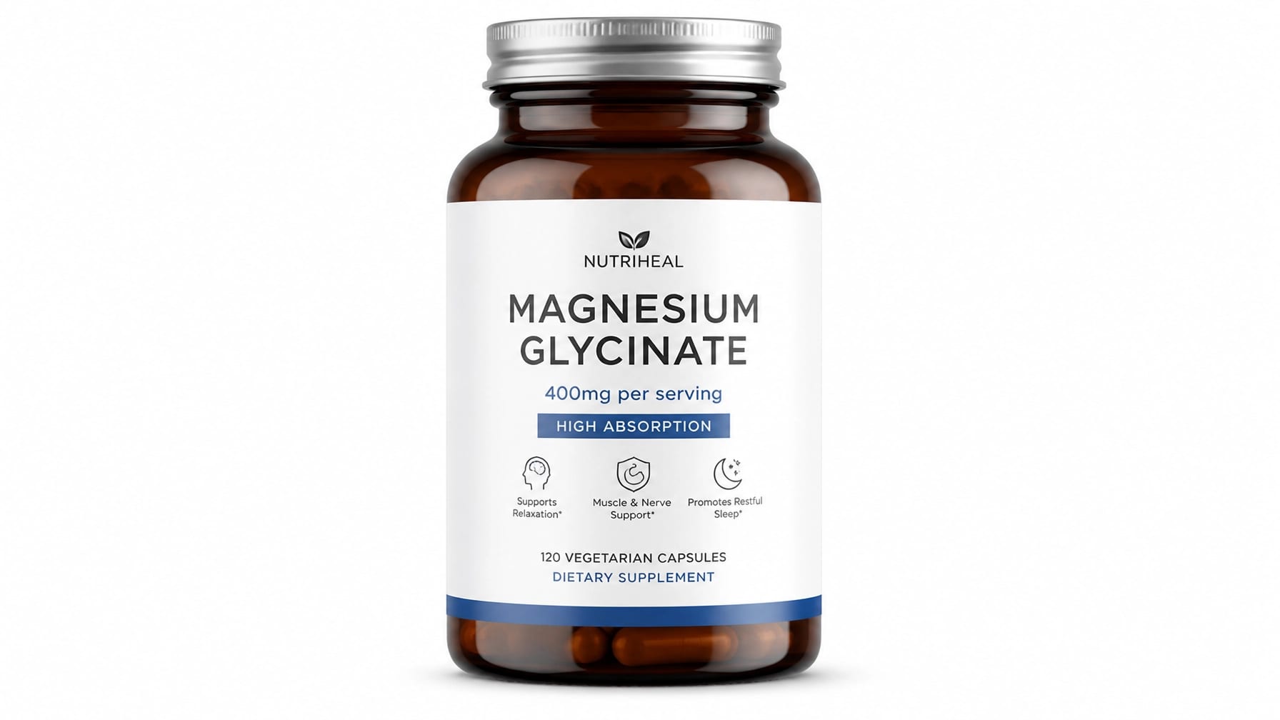 Clinical Supplement Bottle on White Background