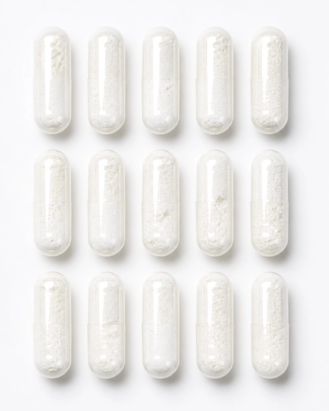 Close up of clear Phenibut HCL capsules