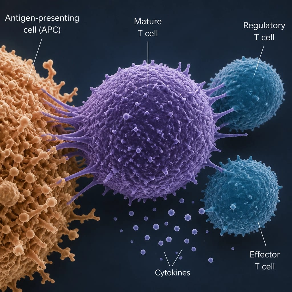 Microscopic view of T-cell maturation